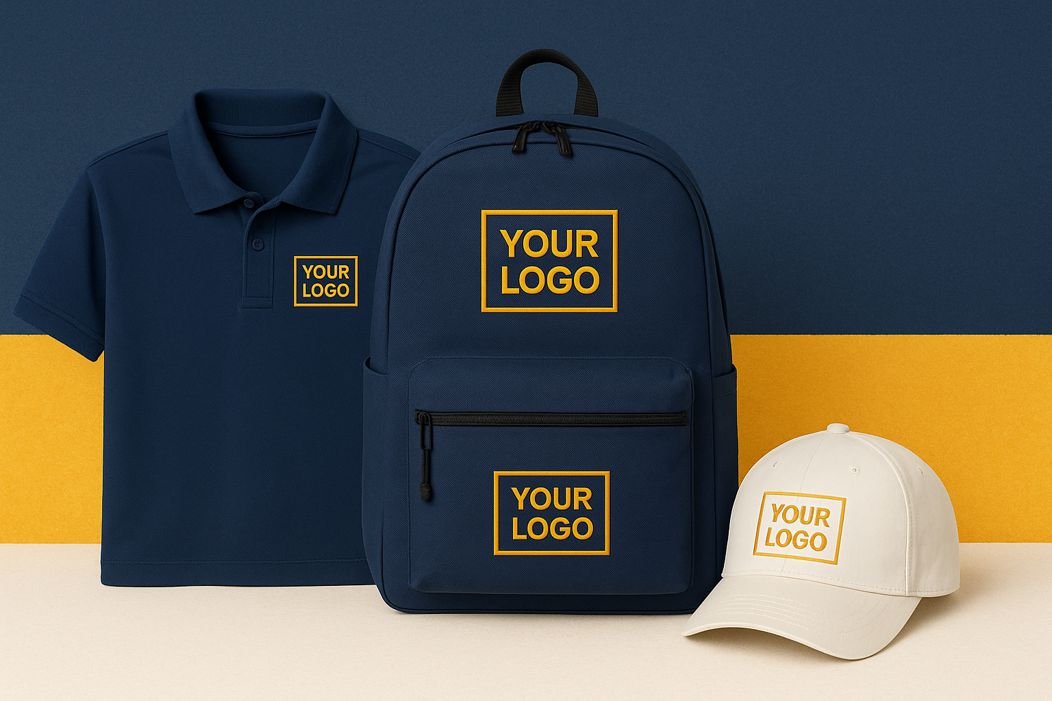 Custom bookbag, custom school shirt, embroidery, custom hat